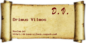 Drimus Vilmos névjegykártya